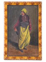 MID CENTURY ORIENTAL FEMALE PORTRAIT OIL PAINTING