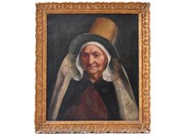 ANTIQUE FEMALE PORTRAIT PAINTING SIGNED