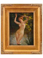 NUDE PORTRAIT OIL PAINTING AFTER CHARLE A LENOIR