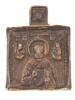 19TH C RUSSIAN ORTHODOX BRONZE ICON OF ST NICHOLAS PIC-0