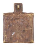 19TH C RUSSIAN ORTHODOX BRONZE ICON OF ST NICHOLAS