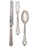 ANTIQUE ENGLISH DOBSON PICCADILLY SILVER CUTLERY SET