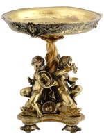 FRENCH EMPIRE GILT BRONZE CENTERPIECE WITH PUTTI