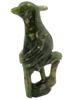 ANTIQUE CHINESE CARVED SPINACH JADE BIRD FIGURINE PIC-1