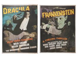 1931 DRACULA AND FRANKENSTEIN COLOR MOVIE POSTERS