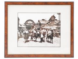 ANTIQUE AMERICAN PONIES AT CONEY ISLAND BW PHOTO