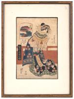 JAPANESE UKIYO E WOOD BLOCK PRINT BY KEISAI EISEN