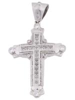 VINTAGE STERLING SILVER CROSS PENDANT WITH SAPPHIRE