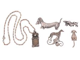 VINTAGE STERLING SILVER DOG THEMED ITEMS
