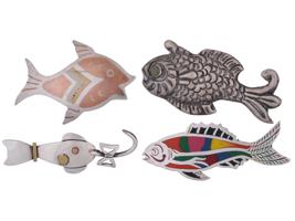 VINTAGE MEXICAN STERLING SILVER FISH BROOCHES