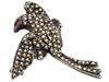 VINTAGE SILVER BIRD BROOCH WITH PEARL AND GARNET SEEDS PIC-2