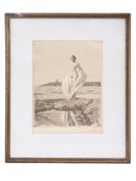 SWEDISH AMERICAN FEMALE NUDE ETCHING BY ANDERS ZORN