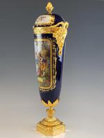 19TH C FRENCH SEVRES PORCELAIN GILT BRONZE URN