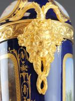 19TH C FRENCH SEVRES PORCELAIN GILT BRONZE URN