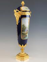 19TH C FRENCH SEVRES PORCELAIN GILT BRONZE URN