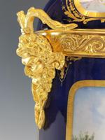 19TH C FRENCH SEVRES PORCELAIN GILT BRONZE URN