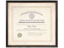 1950S NYC CITY MAGISTRATE OFFICIAL CERTIFICATE