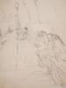 ATTRIBUTED TO RENOIR FRENCH SKETCH PENCIL PAINTING PIC-1