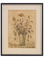 ORIGINAL ITALIAN STILL LIFE MONOTYPE BY VALERIO CHELI