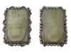 MEXICAN STERLING SILVER GREEN JASPER BROOCHES PIC-0