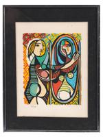 LTD SPANISH GIRL MIRROR LITHOGRAPH AFTER PABLO PICASSO