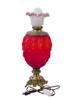 LARGE ANTIQUE AMERICAN EGG SHAPED RED GLASS LAMP PIC-2