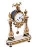 ANTIQUE FRENCH BRONZE MARBLE TWIN PILLAR PORTICO CLOCK PIC-1