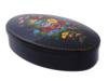 RUSSIAN PALEKH LACQUERED TRINKET BOX WITH FLOWERS PIC-0