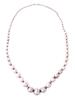 VINTAGE STERLING SILVER GRADUATED BEADED NECKLACE PIC-1