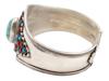 VINTAGE TIBETIAN TURQUOISE SILVER CUFF BRACELET PIC-3