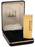 VINTAGE SWISS DUNHILL ART DECO GOLD PLATED GAS LIGHTER