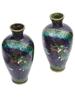 JAPANESE DRAGON CLOISONNE ENAMEL GOLDSTONE VASES PIC-1