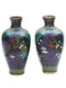 JAPANESE DRAGON CLOISONNE ENAMEL GOLDSTONE VASES PIC-2