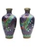 JAPANESE DRAGON CLOISONNE ENAMEL GOLDSTONE VASES PIC-3