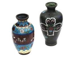 ANTIQUE JAPANESE MEIJI CLOISONNE ENAMEL VASES