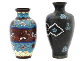 ANTIQUE JAPANESE MEIJI CLOISONNE ENAMEL VASES