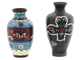 ANTIQUE JAPANESE MEIJI CLOISONNE ENAMEL VASES