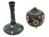 ANTIQUE JAPANESE MEIJI CLOISONNE VASE AND JAR PIC-1