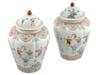 ANTIQUE CHINESE FAMILLE ROSE PORCELAIN URN VASES PIC-0