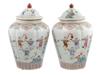 ANTIQUE CHINESE FAMILLE ROSE PORCELAIN URN VASES PIC-1