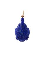 RUSSIAN 14K GOLD AND LAPIS LAZULI ROOSTER EGG PENDANT