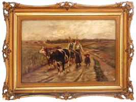 AMERICAN PASTORAL LANDSCAPE PAINTING BY C. PERRY