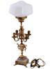 ANTIQUE FRENCH LOUIS XVI ONYX AND GILT BRONZE LAMP PIC-0