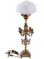 ANTIQUE FRENCH LOUIS XVI ONYX AND GILT BRONZE LAMP