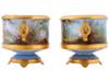 PAIR OF ANTIQUE 19TH C FRENCH PORCELAIN URNS PIC-2