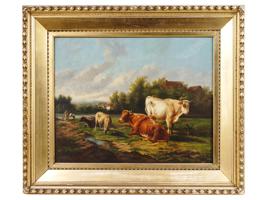 ANTIQUE FRENCH OIL PAINTING BY VICTOR EMILE CARTIER