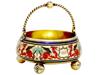 ANTIQUE RUSSIAN SILVER GILT AND ENAMEL SUGAR BOWL PIC-0