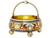 ANTIQUE RUSSIAN SILVER GILT AND ENAMEL SUGAR BOWL PIC-1