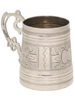 ANTIQUE 19TH C RUSSIAN 84 SILVER MINIATURE TANKARD