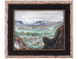 FRAMED SEASCAPE OIL PAINTING BY R. SMIGIEL